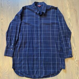 STAUD plaid oversized shirt dress